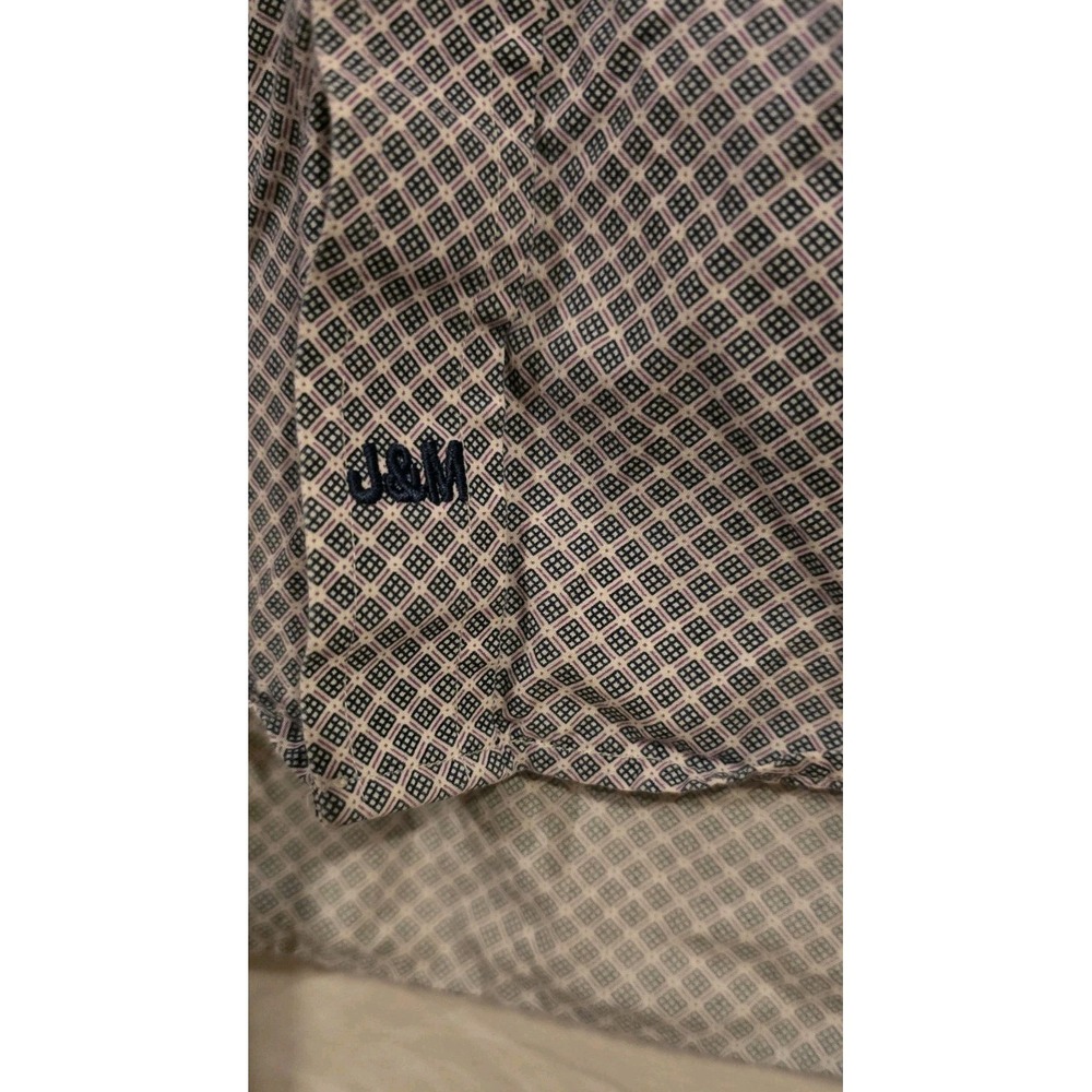 Johnston Murphy Shirt Men XL Blue Check Button Up Flip Cuff Extreme Comfort - Picture 2 of 5